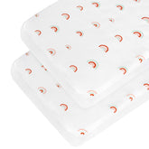 Coldwind rainbow-pattern crib sheets ultra-soft microfiber for breathable baby sleep.