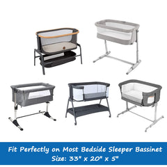 Coldwind satin bassinet sheet elastic-band-bottom ensures snug, secure fit during sleep.