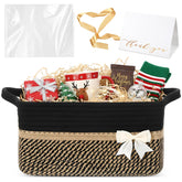 Colingmill black gift basket with 14x10x6 dimensions and sturdy handles for easy gifting.