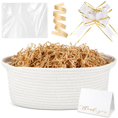 Colingmill Christmas woven basket in white for elegant gift presentation