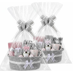 Colingmill gift basket gray 12x8x5 inches with sturdy handles for easy gifting.