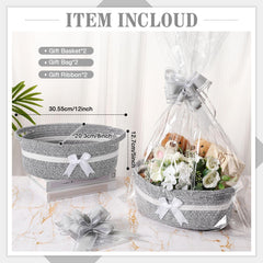 Colingmill gift basket gray weave close-up highlighting durable cotton rope construction.
