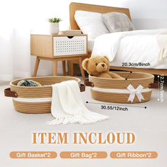 Colingmill woven basket with gift bags set offers ready gift presentation.