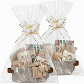 Colingmill woven Christmas basket with handle closeup—great for elegant gift presentation.