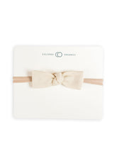 Colored Organics dainty bow headband in natural cotton for gentle skin