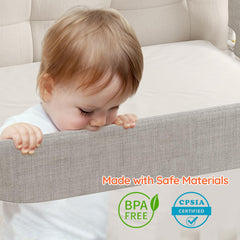 colorfarm bed rail adjustable height with 30 levels for growing toddlers