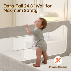 colorfarm king bed rail zero-gap fit ensures snug mattress alignment