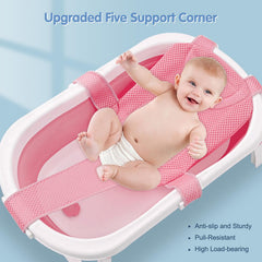 Colorlife Baby Bath Seat Mesh pink closeup pillow highlights soft, comfortable lounging.