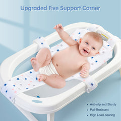 Colorlife bath seat with adjustable straps securing a snug fit.