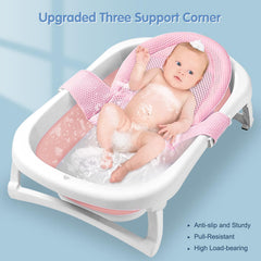 Colorlife bath seat with padded pillow providing cozy head support
