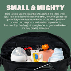Colugo On-The-Go Stroller Organizer non-slip straps maintain a steady fit on the handlebar
