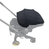 Colukii stroller canopy with extended coverage shields baby from sun.