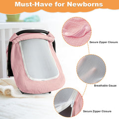 C COMCROSFLY breathable fabric car seat cover promotes airflow for restful naps