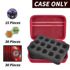 Comecase Bakugan interior shows foam padding guarding figures during travel