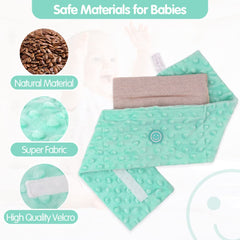 Comfheat adjustable Velcro-fit image shows grow-with-baby snug support.