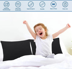Comfort Beddings black 13x18 pillowcase features zipper closure for easy on/off and protection.