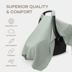 Comfy Cubs canopy provides full-coverage sun and bug defense for worry-free travel.