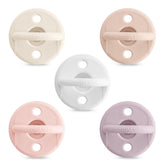 Comfy Cubs baby pacifiers 5-pack in colors for newborn comfort and coordination