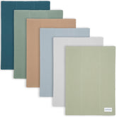 Comfy Cubs burp cloths pack six folded offer soft, protective coverage during feeds.
