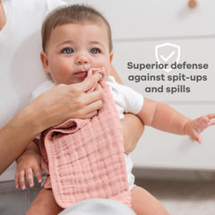 Comfy Cubs burp cloths highlight soft texture gentle on baby skin.