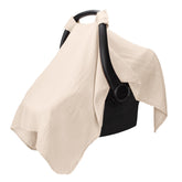 Comfy Cubs car seat cover in sand design provides lightweight sun and bug protection.