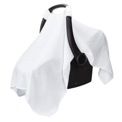 Comfy Cubs car seat cover close up showing soft fabric for gentle baby comfort