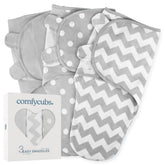 Comfy Cubs Easy Swaddle Blanket 3-Pack boxed for convenient newborn wrap.