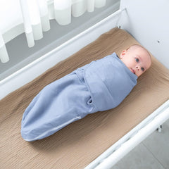 Comfy Cubs Easy Swaddle Pacific Blue pack highlights secure zipper closure for quick, fuss-free swaddling.