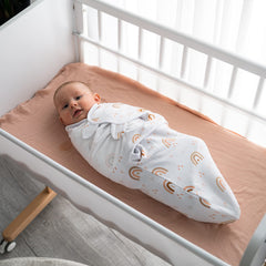 Comfy Cubs Easy Swaddle trio in gift packaging, ideal for baby showers