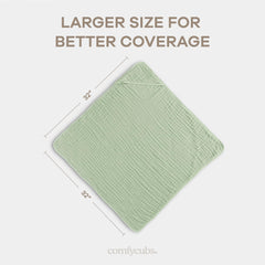 Comfy Cubs hooded towel muslin closeup reveals premium layers.