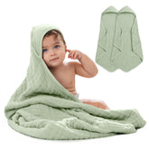 Comfy Cubs hooded towel Sage packaged for gifting.