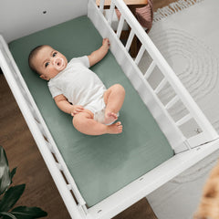 Comfy Cubs Muslin Bassinet Sheet secure-elastic edge keeps sheet snug for safe sleeping surface