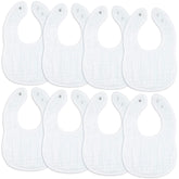 Comfy Cubs muslin bibs pack eight soft absorbent bibs for feeding and drool control.