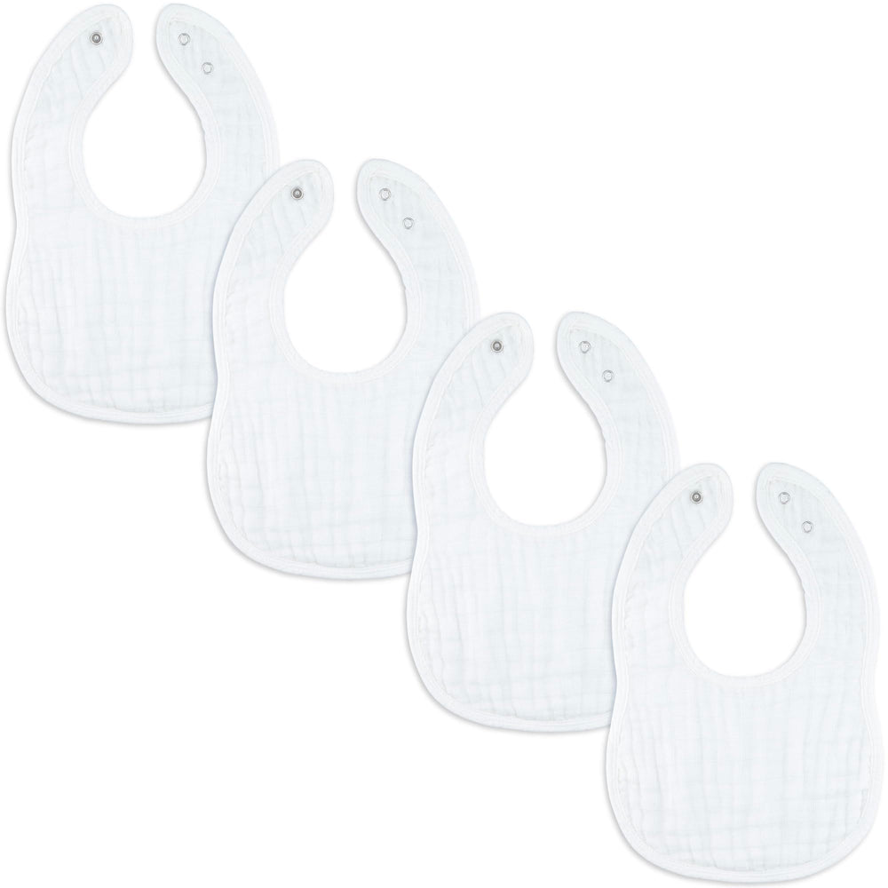 Comfy Cubs muslin bib close-up showing ultra-soft fabric for baby comfort.
