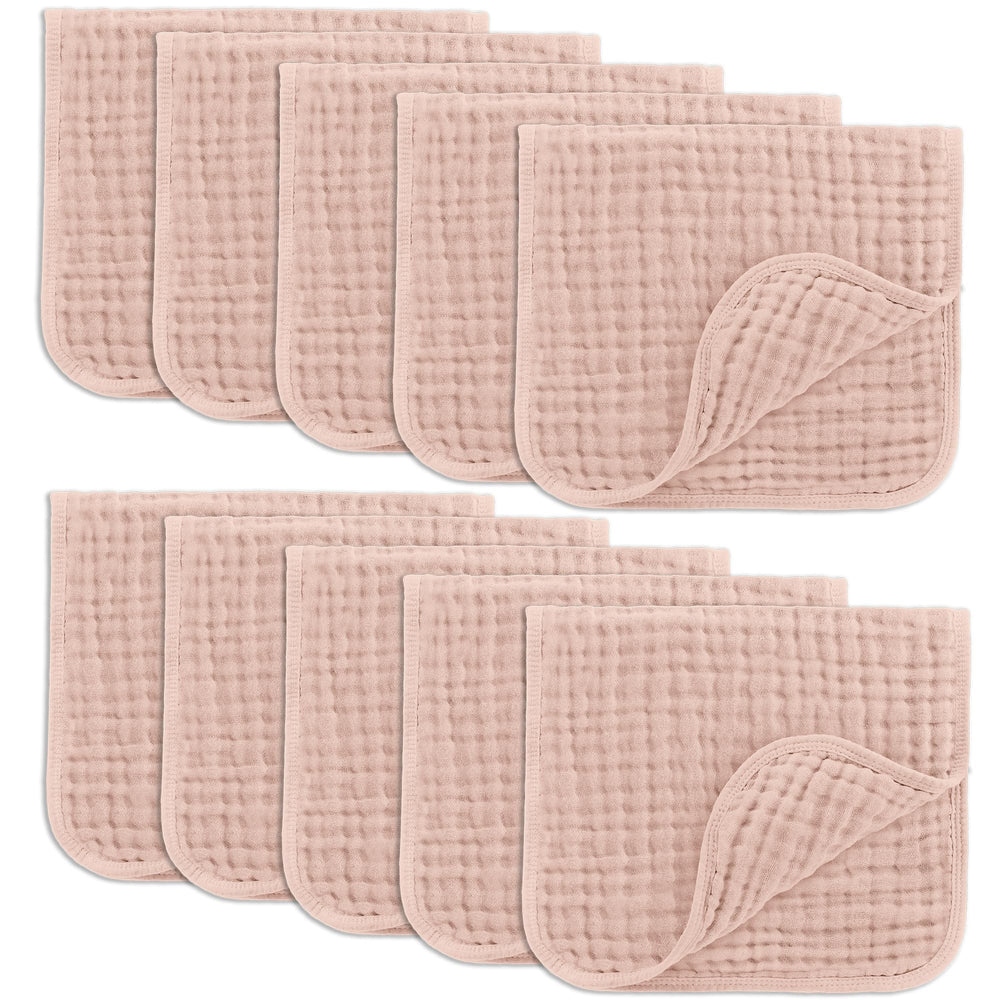 Comfy Cubs Muslin Burp Cloths 20x10 provide soft-skin protection during feeds.