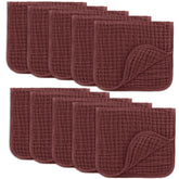 Comfy Cubs muslin burp cloths pack-shot shows large 20x10 coverage for messes