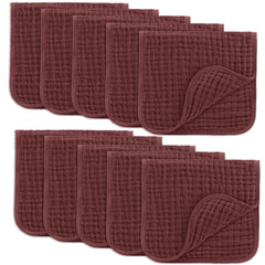 Comfy Cubs muslin burp cloths pack-shot shows large 20x10 coverage for messes