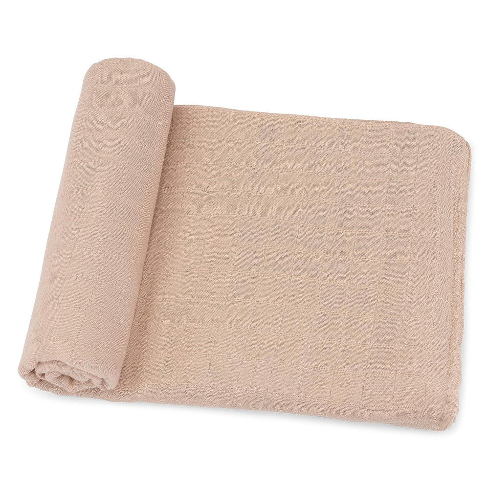 Comfy Cubs muslin swaddle blanket close-up texture for breathable newborn comfort.