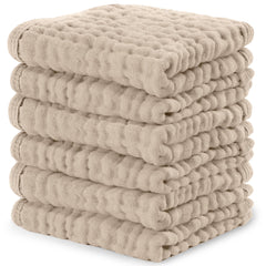 Comfy Cubs Muslin washcloth close-up shows soft 6-layer cotton