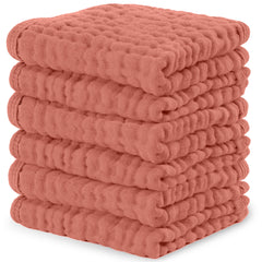 Comfy Cubs Muslin washcloths packaging in dusty rose, ideal for a gift-ready baby shower.