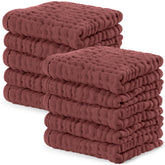 Comfy Cubs muslin washcloth close-up highlighting six-layer absorbency for gentle bath time.