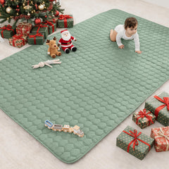 Comfy Cubs Fern rectangle play mat top view showing spacious toddler play area