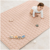 Comfy Cubs rectangle play mat blush close-up soft fabric for cozy tummy time