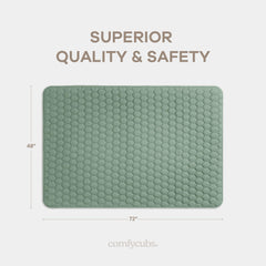 Comfy Cubs rectangle play mat fern quilted top detail highlights cushioned comfort