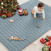 Comfy Cubs rectangle play mat Pacific Blue full view for spacious toddler floor play