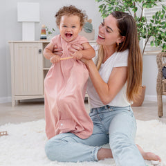 Comfy Cubs Sleep Sack side-wear image highlights sleeveless design and breathability