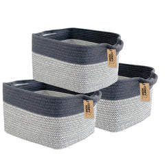 COMFY-HOMI 3-pack light grey baskets on shelves keep toys neatly organized.