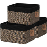 COMFY-HOMI 3PACK basket with handles on a shelf for organized storage