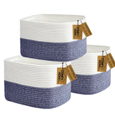 COMFY-HOMI 3 Pack cotton rope baskets overview for tidy shelves and decor