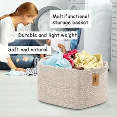 COMFY-HOMI nursery basket shows soft cotton rope texture for baby items